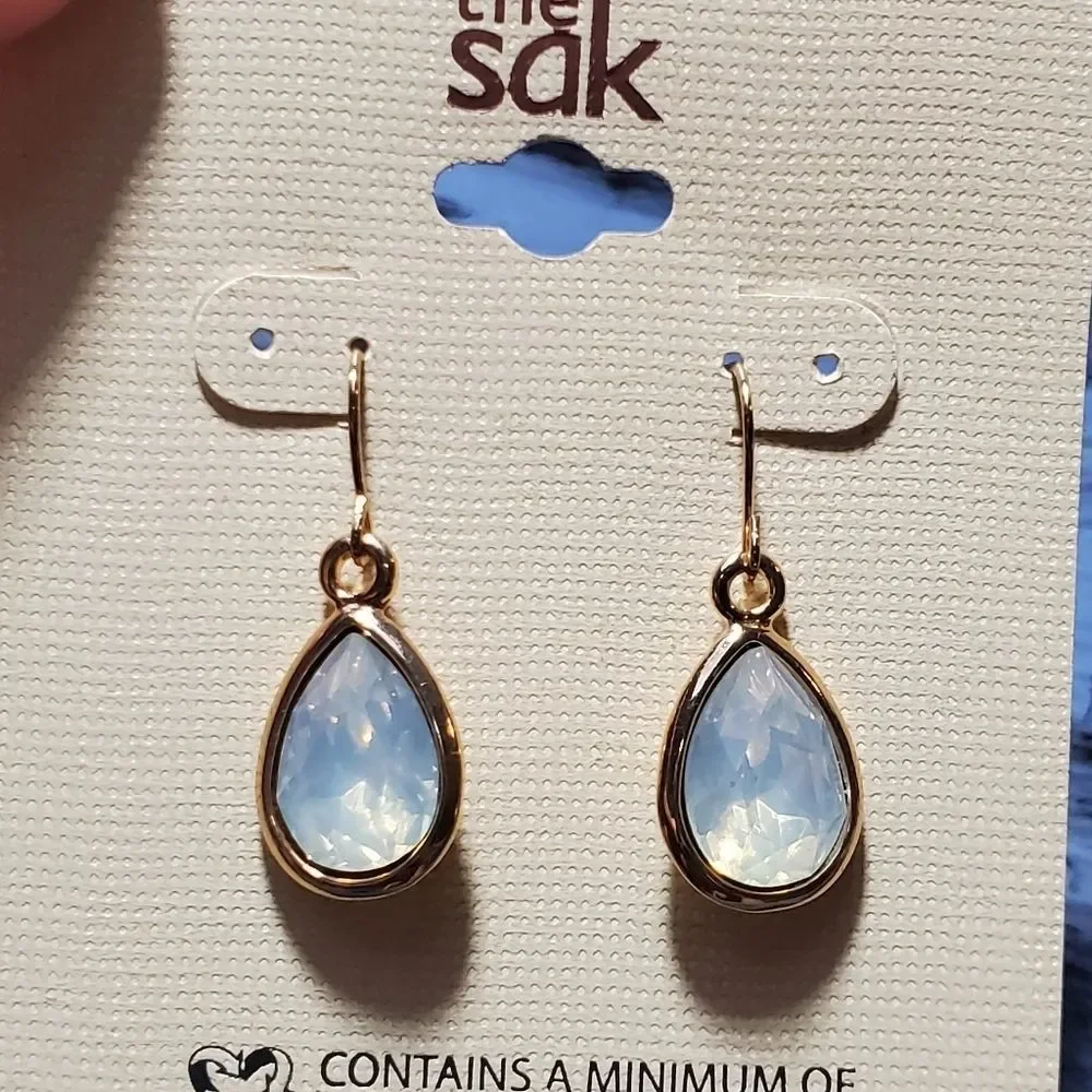 The Sak jeweled Opal Iridescent teardrop‎ earrings